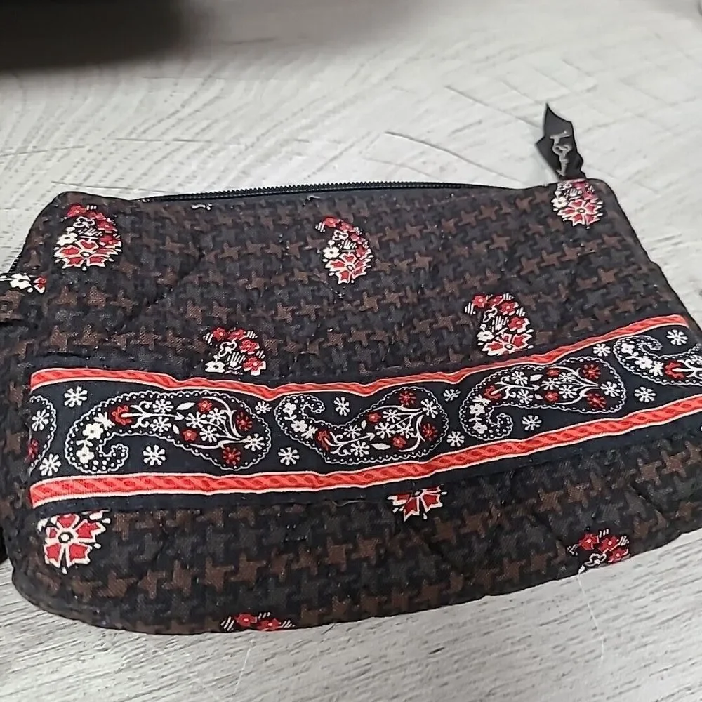 Vera Bradley Fall 2006 Houndstooth Brown Purse Bag Wallet Makeup Bag 3-piece - Picture 3 of 12